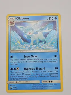💥 Glaceon SM238 Sun & Moon Regular Non Holo Black Star Promo Pokemon TCG - Image 1