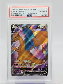 CHARIZARD V 2020 POKEMON SWSH CHAMPION PATH ETB BSP #SWSHO50 PSA 10 Q0004 - Image 1