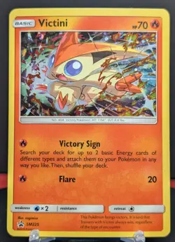 Pokemon Victini #SM225 English Black Star Promo Cosmos Holo - Image 1