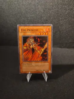 Yugioh! Fire Princess LON-034 Super Rare Unlimited Edition Moderate Play - Image 1