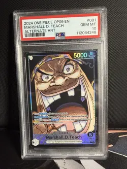 One Piece TCG OP09-081 Marshall D Teach Blackbeard PSA 10 GEM MINT - Image 1