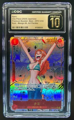 2024 One Piece Nami Japanese Manga Alt Art Rare #OP01-016 CGC 10 PRISTINE GOLD - Image 1