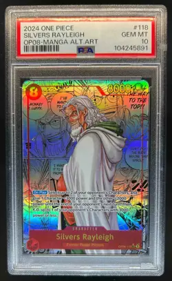 2024 One Piece Two Legends Silvers Rayleigh Manga Alternate Art #OP08-118 PSA 10 - Image 1