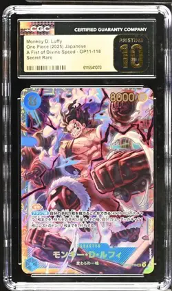 CGC 10 PRISTINE Japanese One Piece 2025 Monkey D. Luffy OP11-118 Fist of Divine - Image 1