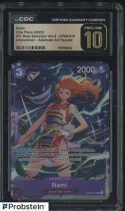 2025 One Piece OP09 PC Vol.4 Alternate Art #070 Nami CGC 10 PRISTINE - Image 1
