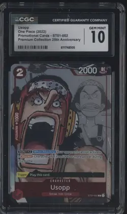 2022 One Piece Promo Premium Collection 25th Anniversary #002 Usopp CGC 10 - Image 1