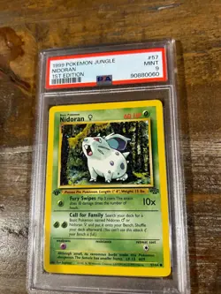 Pokemon 1999 Jungle NIDORAN 1ST Edition #57 PSA 9 Mint RARE - Image 1