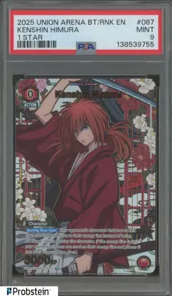 2025 Union Arena BT/Rnk EN 1 Star #087 Kenshin Himura PSA 9 MINT - Image 1