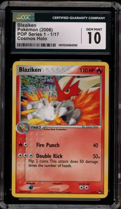 Pokemon Blaziken POP Series 1 Cosmos Holo Rare #1 CGC 10 Gem Mint - Image 1