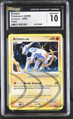 CGC 10 GEM MINT Arceus 2009 Arceus AR8 Holo Pokemon Card - Image 1
