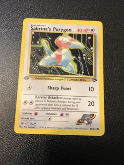 Sabrina's Porygon 98/132 Gym Challenge 1st First Edition Pokemon Card Mint - Image 1