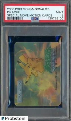 2006 POKEMON JAPANESE PIKACHU MCDONALD'S SPECIAL MOVE MOTION CARDS PSA 9 - Image 1