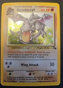 Aerodactyl 60 HP Holo Rare Pokemon TCG Fossil 1/62 1999 Wizards Unlimited Card - Image 1