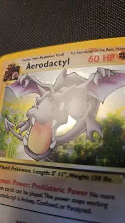 Aerodactyl 60 HP Holo Rare Pokemon TCG Fossil 1/62 1999 Wizards Unlimited Card - Image 2