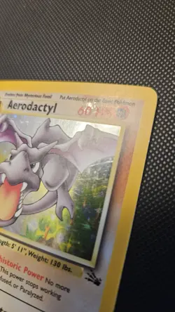 Aerodactyl 60 HP Holo Rare Pokemon TCG Fossil 1/62 1999 Wizards Unlimited Card - Image 3