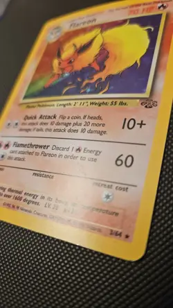 Flareon 70 HP Holo Rare Pokemon TCG Jungle 3/64 Unlimited 1999 Wizards Card - Image 2