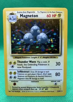 Magneton Base Set Holo Unlimited Rare Pokemon TCG Card 9/102 - Image 1