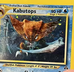 Pokemon Kabutops Neo Discovery Holo Card 6/75 Unlimited Rare LP Swirl - Image 2