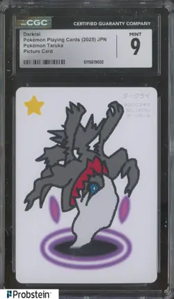 2025 Pokemon Playing Cards JPN Picture Card Taruka Darkrai CGC 9 MINT - Image 1