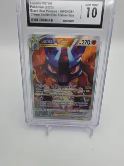 Lucario VSTAR SWSH291 Sword & Shield Promo Holo Card CGC 10 Gem Mint - Image 1