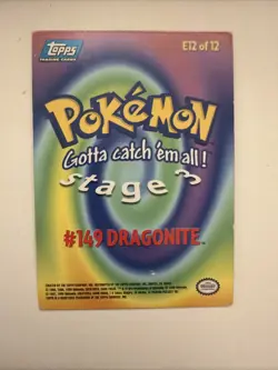 1999 TOPPS POKEMON #149 Holo Dragonite Stage 3 E12 LP - Image 2