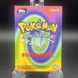 1999 Topps Pokemon Holo Foil Dragonite #149 E12 of 12 Black Label - Image 4