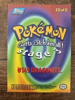 1999 Topps Pokemon Movie Edition #149 Dragonite #E12 - Image 2