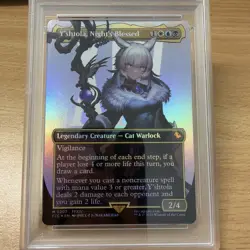 2025 MTG FINAL FANTASY COMMANDER BORDERLESS-FOIL Y'SHTOLA NIGHT'S BLESSED PSA 10 - Image 2