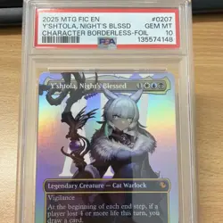 2025 MTG FINAL FANTASY COMMANDER BORDERLESS-FOIL Y'SHTOLA NIGHT'S BLESSED PSA 10 - Image 3