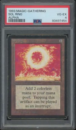 1993 Magic The Gathering Alpha Sol Ring VG EX PSA 4 - Image 1