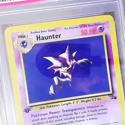 Haunter 21/62 FOSSIL Non Holo Rare Graded Pokemon Card - PSA 8 - 1st Edition - Image 2