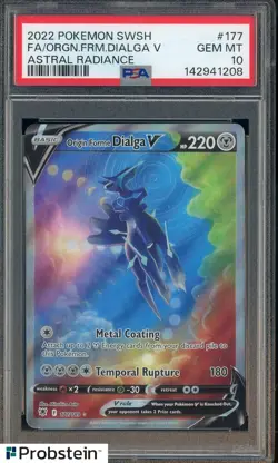 2022 POKEMON SWORD & SHIELD ASTRAL RADIANCE #177 FA/ORGN.FRM.DIALGA V PSA 10 - Image 1