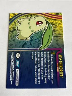 MINT Chikorita #152 Pokemon Topps Johto Series 1 Card 2001 Rare Cute Starter - Image 2