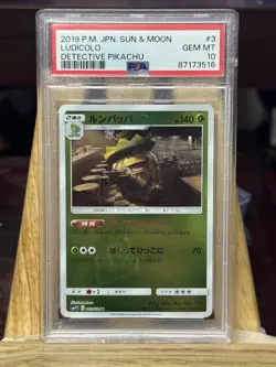 Ludicolo 3/24 Reverse Pokemon Japanese Detective Pikachu PSA 10 GEM MINT POP 38 - Image 1