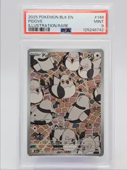 PIDOVE 2025 POKEMON BLACK BOLT ILLUSTRATION RARE A 148/086 PSA 9 Q0004 - Image 1