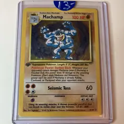 Pokemon TCG Machamp Base Set 8/102 Holo Unlimited Holo Rare HP - Image 1