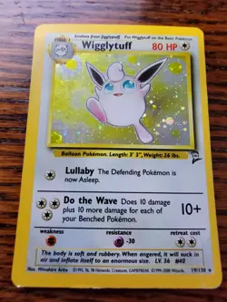 Pokemon WOTC Wigglytuff 19/130 Base Set 2 Holofoil Rare MP! - Image 1