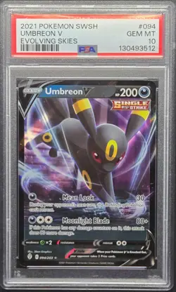 PSA 10 Umbreon V 94/203 Evolving Skies Ultra Rare Pokemon 2021 - Image 1