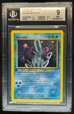 2001 Pokemon Neo Revelation 1st Edition Suicune Holo #14/64 BGS 9 - Image 1