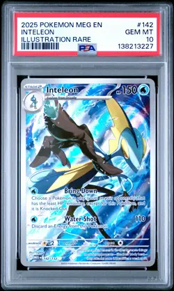 2025 POKEMON MEG EN-MEGA EVOLUTION ILLUSTRATION RARE #142 INTELEON PSA 10 - Image 1