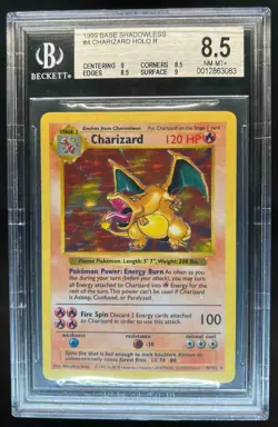 1999 Pokemon Shadowless Charizard Holo #4/102 BGS 8.5 - Image 1