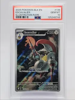 ESCAVALIER 2025 POKEMON BLACK BOLT ILLUSTRATION RARE 138/086 PSA 10 Q0004 - Image 1