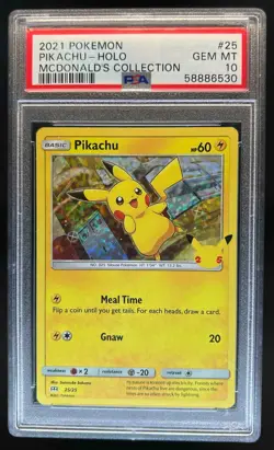 2021 Pokemon McDonald's 25th Ann Special Edition Pikachu Foil #25/25 PSA 10 - Image 1