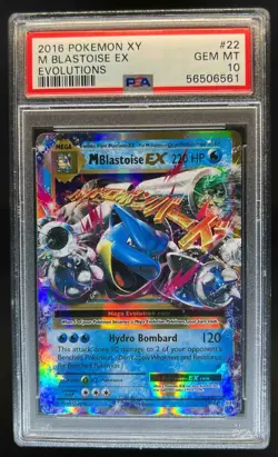 2016 Pokemon XY Evolutions Mega Blastoise EX Holo #22/108 PSA 10 - Image 1