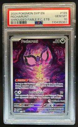 2024 Pokemon SV Black Star Promos SVP EN Pecharunt Center Stamp VAR #129b PSA 10 - Image 1