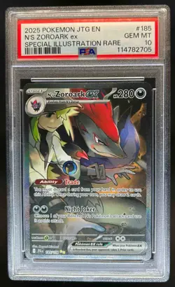 2025 Pokemon Journey Together N's Zoroark ex #185/159 PSA 10 - Image 1