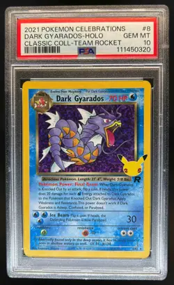 2021 Pokemon SWSH Celebrations Dark Gyarados Classic Collection #8/82 PSA 10 - Image 1