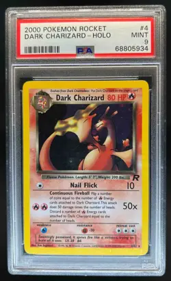 2000 Pokemon Team Rocket Dark Charizard Holo #4/82 PSA 9 - Image 1