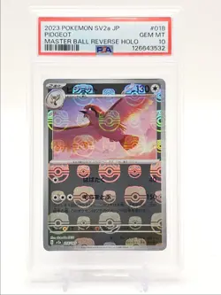 PIDGEOT 2023 POKEMON JPN SV 151 MASTER BALL REVERSE HOLO 018/165 PSA 10 Q0004 - Image 1
