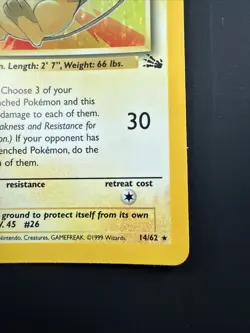 1999 Pokemon Fossil Raichu #14/62 Holo Rare NM-MT NP - Image 4